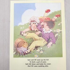 Nursery Rhyme Art Print 11x14 Jack and Jill Cottagecore‎ Kids Room